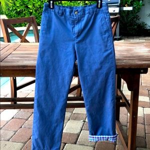 Boys sz 16 Vineyard Vines Flannel lined Blue Pants
